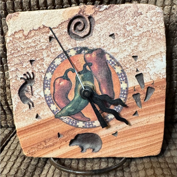 Southwestern Style Clock with Earth Tones - Picture 1 of 2
